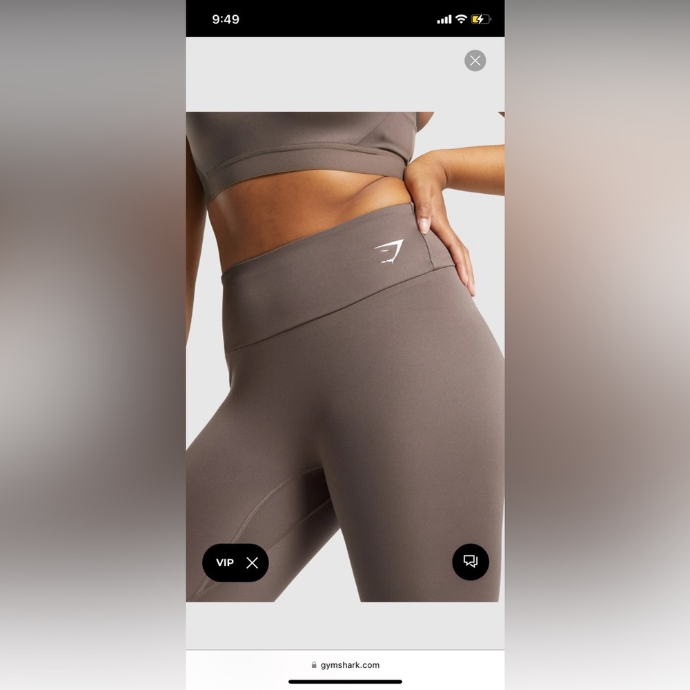 New Gymshark Training 7/8 leggings in brown cocoa.